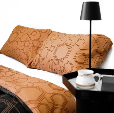 Immagine prodotto di Biancheria da letto in 100% cotone con federa e copripiumino a disegno esagonale 240x220 cm