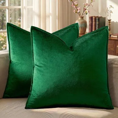 Produktbild von Set aus 2 Samtkissenbezügen – Grün – 45 x 45 cm