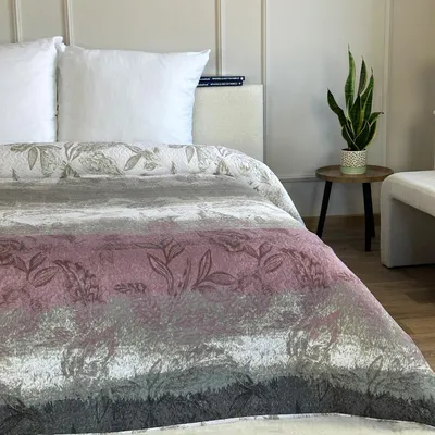 Produktbild von Tagesdecke Zweiseitige Bettüberwurf Allzweckdecke Steppdecke TAVIRA Sofa Bett Decken XXL Grau Rosa 220x240cm