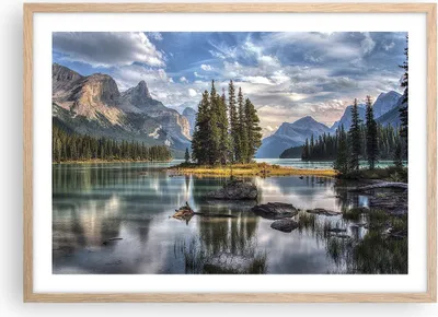 Produktbild von Gerahmtes Poster - Rahmen in heller Eiche - See Landschaft Natur - 70x50 cm - Wand Bild - Wanddeko - Wandbilder - Wandposter - Bilderrahmen - Bilder - Kunstdruck - Wandbild - P2NAA70x50-4133