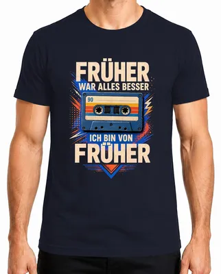 Imagen del producto de "Antes todo era mejor". Camiseta sarcástica para hombre, color azul marino, talla XL