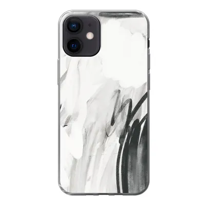 Produktbild von MuchoWow® Handyhülle Schutzhülle Hülle für iPhone 12 Kunst - Schwarz - Weiß - Abstrakt Silikon Softcase Handy Hülle - Schutzhülle