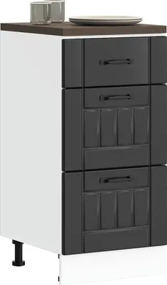 Produktbild von Möbel Küchen-Unterschrank Lucca Schwarz Holzwerkstoff - Küchenschränke 854231