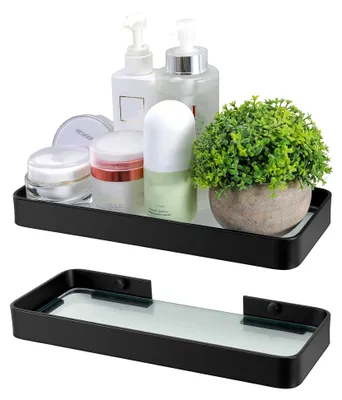 Produktbild von Kleine Badezimmerregale aus Glas, 2 Stück, 25,4 cm