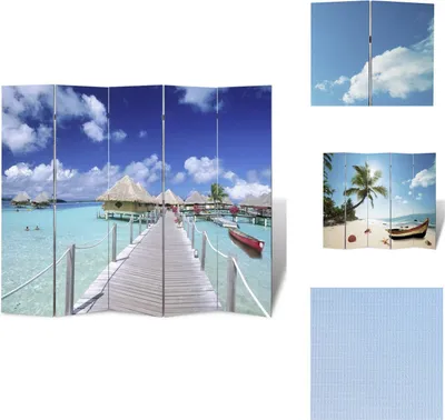 Image de vidaXL Séparateur de pièce pliable 200 x 170 cm Plage - séparateur de pièce