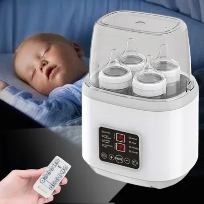Produktbild von Flaschenwärmer & Babykostwärmer, Babyflaschenwärmer mit 8 Funktionen, Bottle Warmer für 4 Flaschen, 5-tlg, 360°-Dampfsterilisator, Fernbedienung