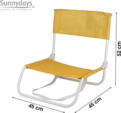 Produktbild von Sunnydays 45x45x52 cm Strandstuhl Strandhocker Campingstuhl 224210 gelb