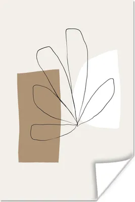 Produktbild von MuchoWow® Poster Blumen - Minimalismus - Pastell 40x60 cm - Plakate für die Wand - Poster Babyzimmer