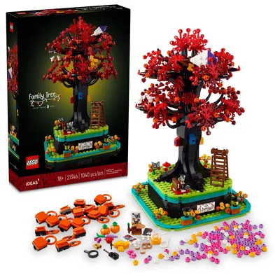 Immagine prodotto di Albero di famiglia LEGO Ideas, kit per modellare l'albero di famiglia per adulti, decorazione per il salotto, regalo fotografico creativo per mamma e papà, supporto per foto e souvenir 21346
