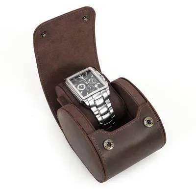 Immagine prodotto di Custodia da viaggio in pelle per orologi, con chiusura magnetica