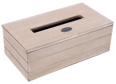 Image de Boîte pour lingettes humides - Organisateur pour lingettes - Bois - 25 x 13,5 x 9 cm - Beige - Pour salle de bain et chambre