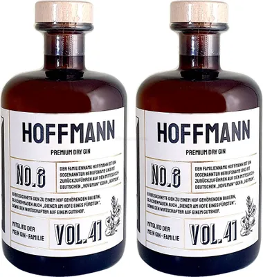 Produktbild von Hoffmann s Premium Dry Gin No8 - 2er Set Der Hoffmann Gin 0,5L (41% Vol)- [Enthält Sulfite]