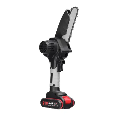 Produktbild von Kettensäge, 6 Zoll 21V Elektro-Kettensäge, Tragbare Handgeführte Akku Kettensäge mit Batterie + Ladegerät, Bürstenmotor für Gartenarbeit Baumbesch