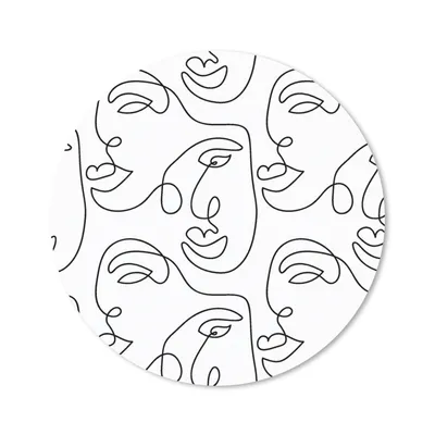 Produktbild von MuchoWow® Mauspad Mousepad Strichzeichnungen - Muster - Schwarz und Weiß 20x20 cm - Mousepads - Maus Mat - Pad - Mausunterlage - Schreibtischmatte