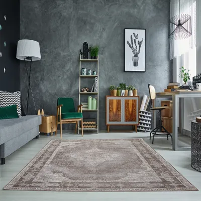 Obrázek produktu pro Orientální designový koberec LEVANTE 240x160 cm antracit antický geometrický vzor bavlna
