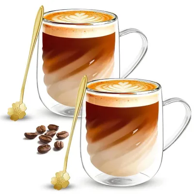 Image de Verres à café à double paroi, capacité de 350 ml, pour cappuccino et thé