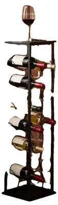 Produktbild von Weinregal, für 8 Flaschen, stilvolles Metall-Design, Schwarz