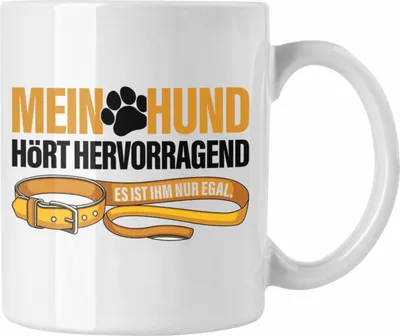 Produktbild von TRENDATION Tasse Hundeliebhaber Hundemama Hundepapa Hund Spruch Kaffeetasse Geschenk (Weiß)