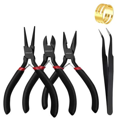 Produktbild von Schmuckzange Schmuckzangenset Drahtzange - 3-teilig - Kettenspitzzange Rundspitzzange Seitenschneider - Industriequalität Kohlenstoffstahl - Für Schmuck und Elektronik