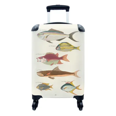 Produktbild von MuchoWow® Koffer Handgepäck Trolley Rollkoffer Kleine Reisekoffer mit 4 Rollen - Meer - Kunst - Fisch - Cabin Size < 55x40x23 cm & 55x40x20 cm - Fotokoffer - Kabinenkoffer - Boardgepäck - Reise-Box - Reisekoffer - Reisegepäck - Koffer mit Bild - Trolley für Kinder