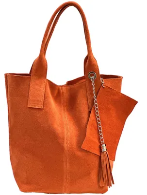 Produktbild von Große Beutel Wild Leder Tasche Shopper Henkel Schulter Tasche 30704 Papaya