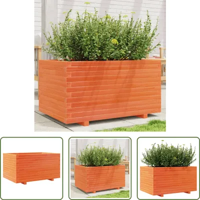 Produktbild von The Living Store Pflanzkübel Wachsbraun 90x60x49,5 cm Massivholz Kiefer