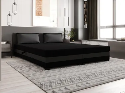 Obrázok produktu pre Kontinentálna manželská posteľ 160x200 ROSIE 14 - čierna / tmavo šedá