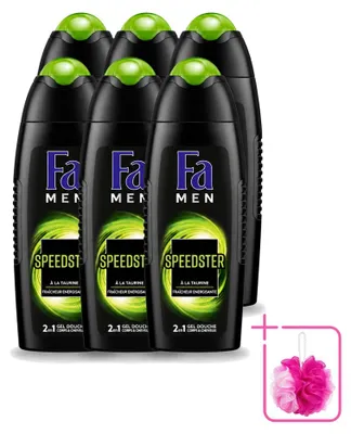 Imagen del producto de 6 unidades de gel de ducha Fa Men Speedster con taurina - 250 ml - Paquete ahorro - 6 piezas