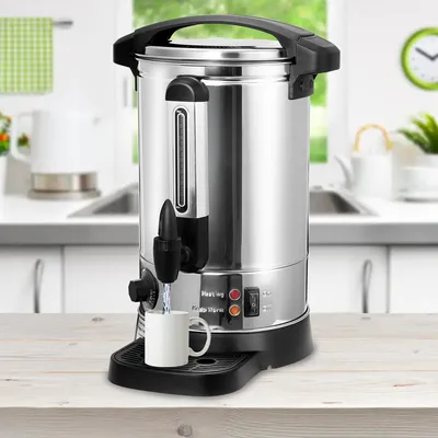 Produktbild von SWANEW Glühweinkocher Einkochautomaten 8 Liter aus Edelstahl mit Zapfhahn,1500W,Heißgetränkespender Glühweinkessel Glühweinautomat Glühweintopf elektrisch