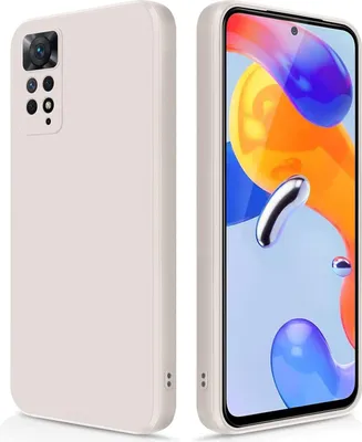 Produktbild von Silikon Hülle für Xiaomi Redmi Note 11 Pro 5G/4G Flüssigsilikon Dünn Gel Gummi Matt Kratzfeste Schutzhülle Weiß