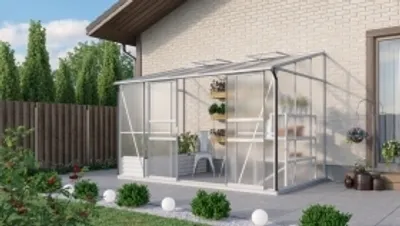 Produktbild von Vitavia Anlehn-Gewächshaus "Osiris 6500" aluminium eloxiert 6,5 m² 4 mm HKP