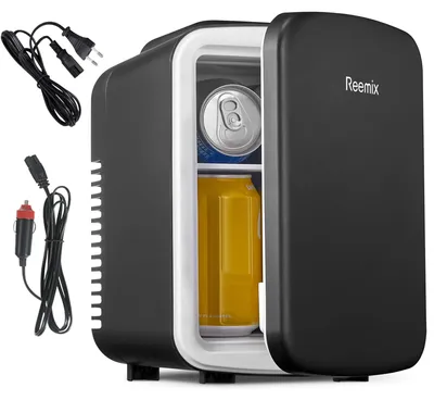 Mini-Kühlschrank 3,7 L, tragbar, kühlt & wärmt, für Kosmetik & Getränke, schwarz