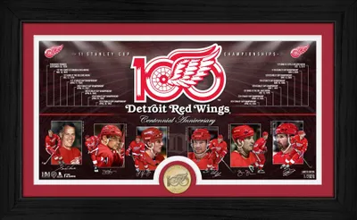 Produktbild von Detroit Red Wings 100th Anniversary Bronze Coin Bild Rahmen