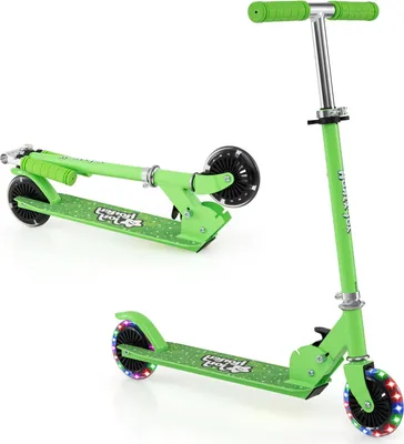 Produktbild von GOPLUS Scooter Kinder, Roller Kinder ab 3 Jahren bis 50kg, Cityroller höhenverstellbar mit 2 LED Rädern & Hinterradbremse, Hellblau