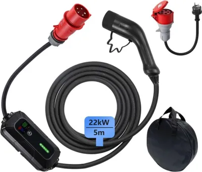 Obrázok produktu pre IMMAX cestovná nabíjacia stanica pre elektromobily EV/PHEV AC Type 2, 22 kW