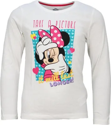 Produktbild von Disney Minnie Maus Kinder Mädchen langarm T-Shirt – Weiß / 128