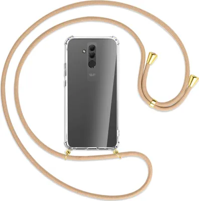 Produktbild von Handykette Backcover-Schutzhülle mit Band (Metall goldfarben) für Huawei Mate 20 lite - beige