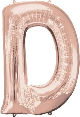 Produktbild von Buchstabe D Folienballon roségold 35cm
