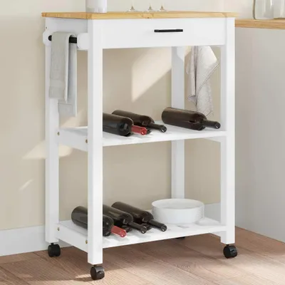 Obrázek produktu pro Kuchyňský vozík MONZA 60x40x88,5 cm Masivní dřevo Borovice
