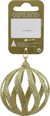 Produktbild von Weihnachtskugel aus Kunststoff Ø 6 cm gold mit Glitter