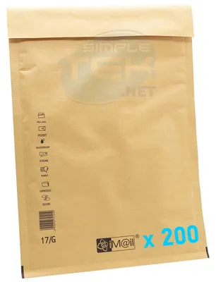 Productafbeelding van 200 bustes, formaat 17/g, per doos. Verzendmateriaal, verpakking, verzending, bubbelplastic