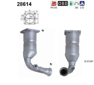 Produktbild von AS Katalysator Kat passend für PEUGEOT 206 Schrägheck (2A/C) 28614