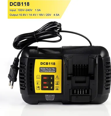 Produktbild von 4.5A DCB118 DCB101 Schnelles Ladegerät für Dewalt-Batterie 12V 14.4V 20V Li-Ionen hoher Qualität & DCB112