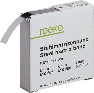 Imagen del producto de Banda de matrices dentales de acero inoxidable Coltene/Whaledent, de 7 mm, compatible con cualquier portamatrices