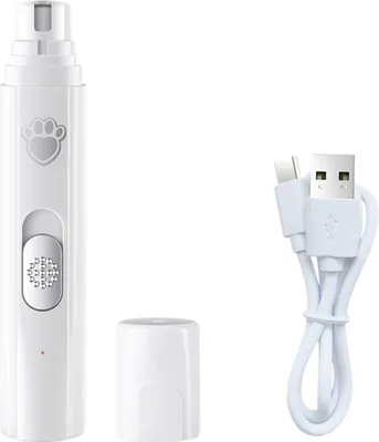 Produktbild von Haustier-Nagelschleifer Wiederaufladbar 2-Geschwindigkeit 3 Schleifen Ports Geräuscharm USB Aufladen Grooming Tragbar Wiederaufladbar Hunde-Nageltrimmer Hundeversorgung-Weiß