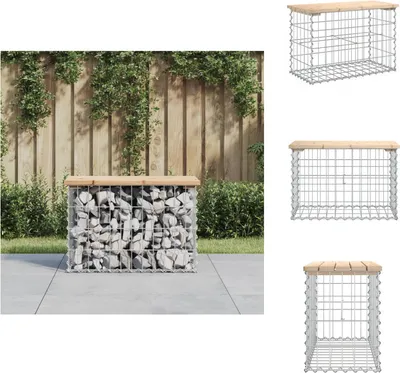 Produktbild von vidaXL Gartenbank aus Gabionen 63x31,5x42 cm Massivholz Kiefer -  Gartenbänke