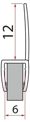 Produktbild von Gelco Vertikale Dichtung für Glas 6mm