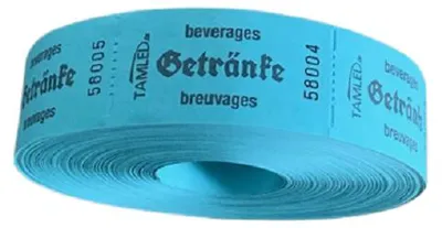 Produktbild von Bonrolle GETRÄNKE blau 1000 perforierte Abrisse fortlaufend nummeriert Wertmarke