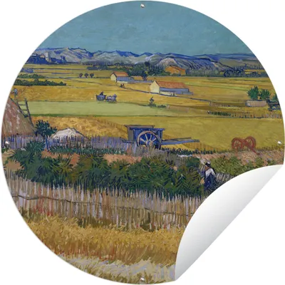 Produktbild von MuchoWow® Gartenposter Outdoor-Poster Rund Die Ernte - Vincent van Gogh Ø 150 cm Gartendeko Rundes Poster draußen