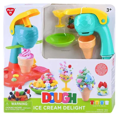 Produktbild von Playgo Knetset Eiscreme Modelliermasse mit Zubehör - 4 Töpfe